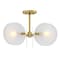 Designers Fountain Sky Fall 20.75in. 3-Light Brushed Gold Contemporary Semi Flush Mount with Etched Fluted Glass Shade D311C-SF-BG - alternate 8